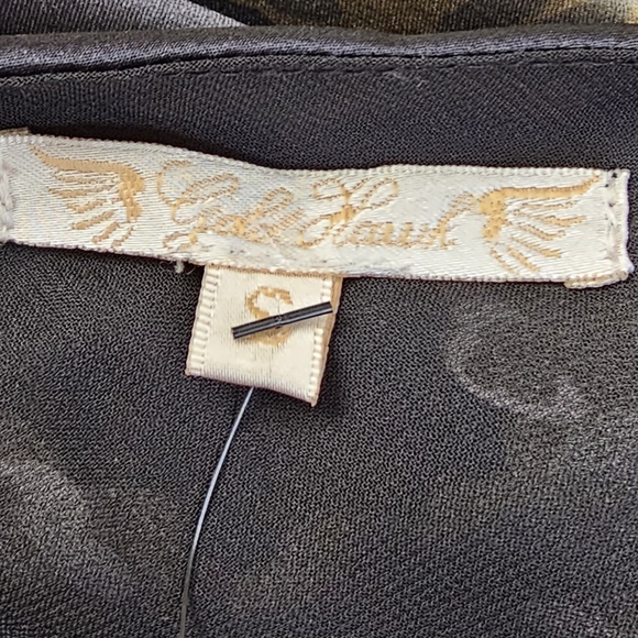 GOLD HAWK FLORAL-PRINT LACE DETAIL SILK DRESS - Picture 6 of 7